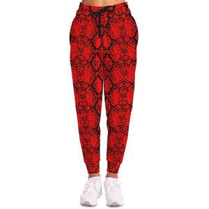 Red Snakeskin Joggers