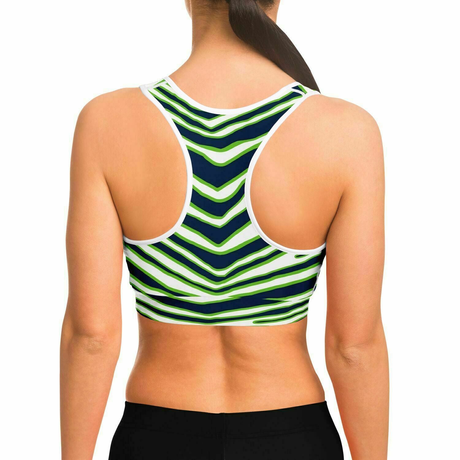 Seattle Zebra Stripe Sports Bra