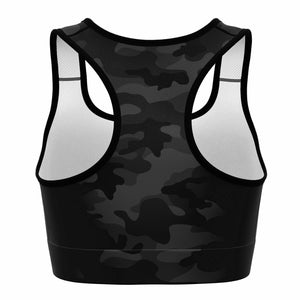 All Black Camo Sports Bra