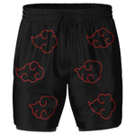 Men's 2-in-1 Naruto Blackout Storm Akatsuki Clouds Anime Gym Shorts
