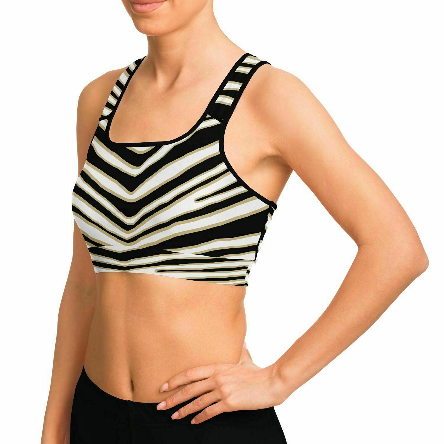 New Orleans Zebra Stripe Sports Bra