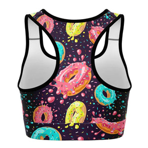Women's Hot Donut Galaxy Explosion Athletic Sports Bra Back