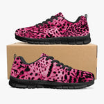 Women's Big Cat Pink Cheetah Print Workout Gym Running Sneakers