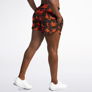 Orange Digital Camo Running Shorts