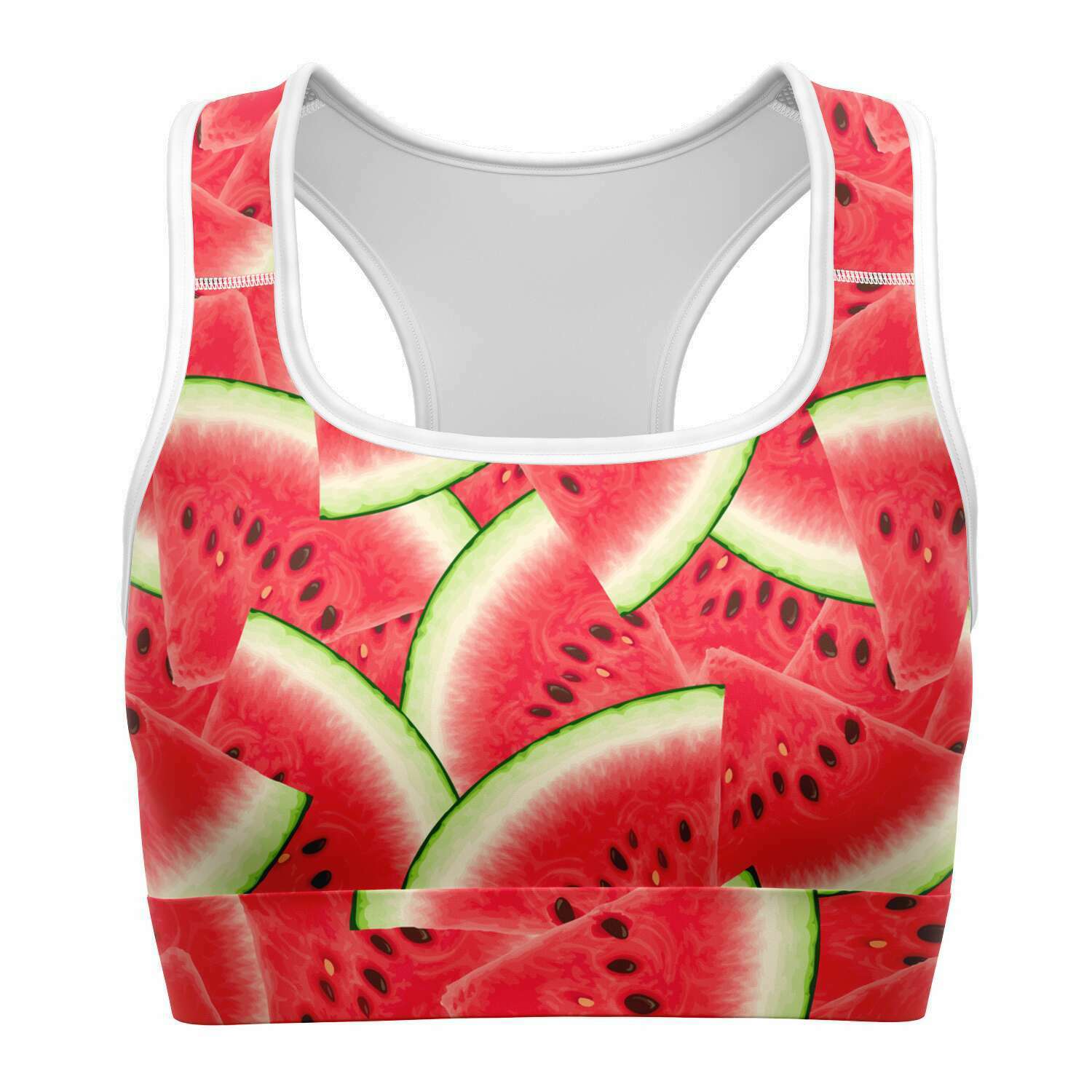 Women's Juicy Watermelon Slices Athletic Sports Bra