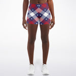 Women's Mid-rise Southern Pride Bars Stars Fourth Of July Athletic Booty Shorts