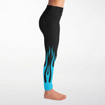 Blue Fire Flames Leggings