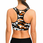 Urban Jungle Orange Camo Sports Bra