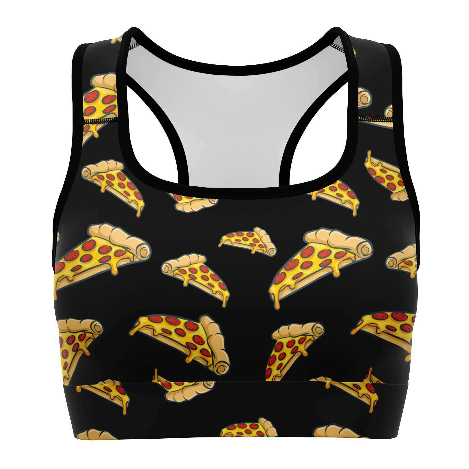 Women's Late Night Hot Pepperoni Pizza Party Athletic Sports Bra
