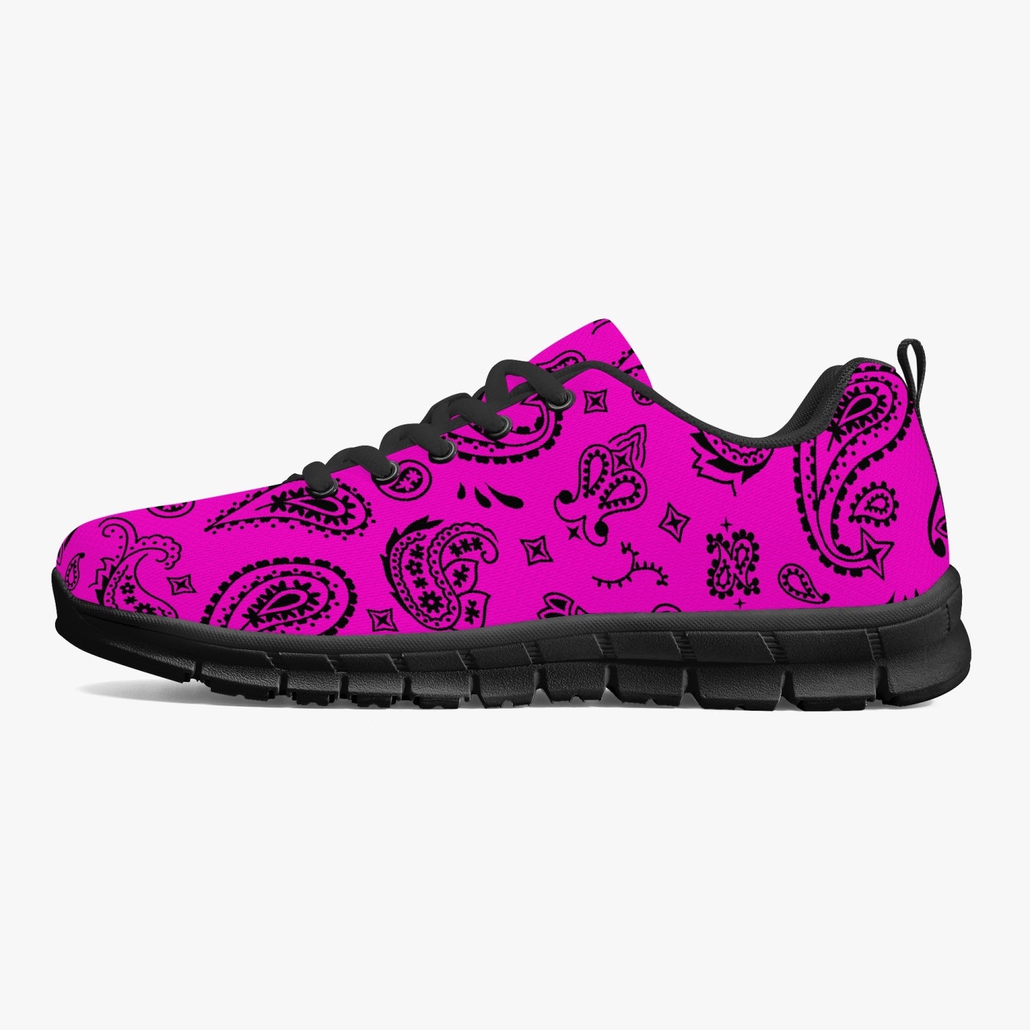 Half Black Pink Paisley Sneakers