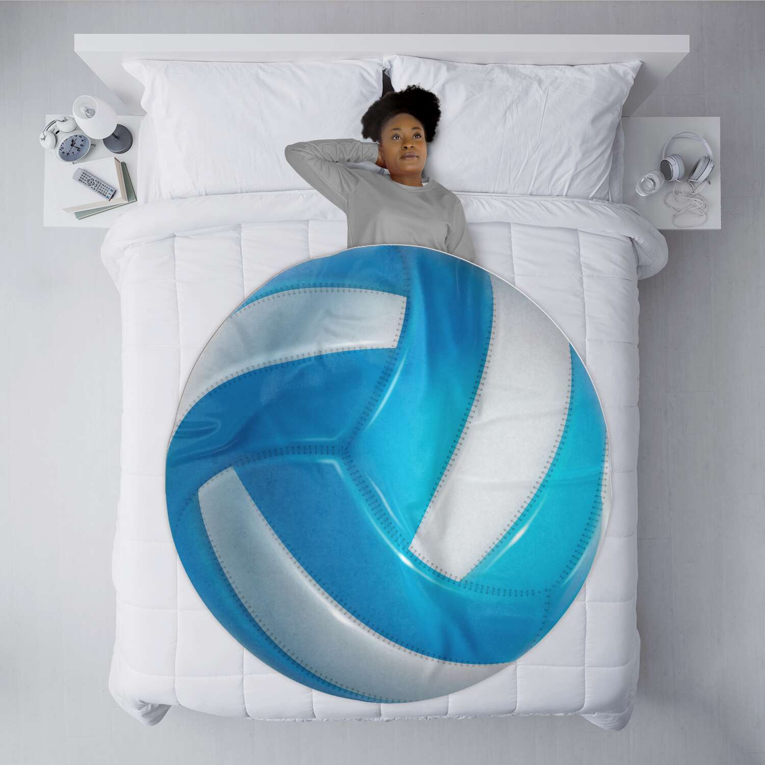 Light Blue Volleyball Winter Blanket