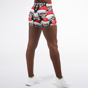 Women's Mid-rise Dead Christmas Santas Athletic Booty Shorts
