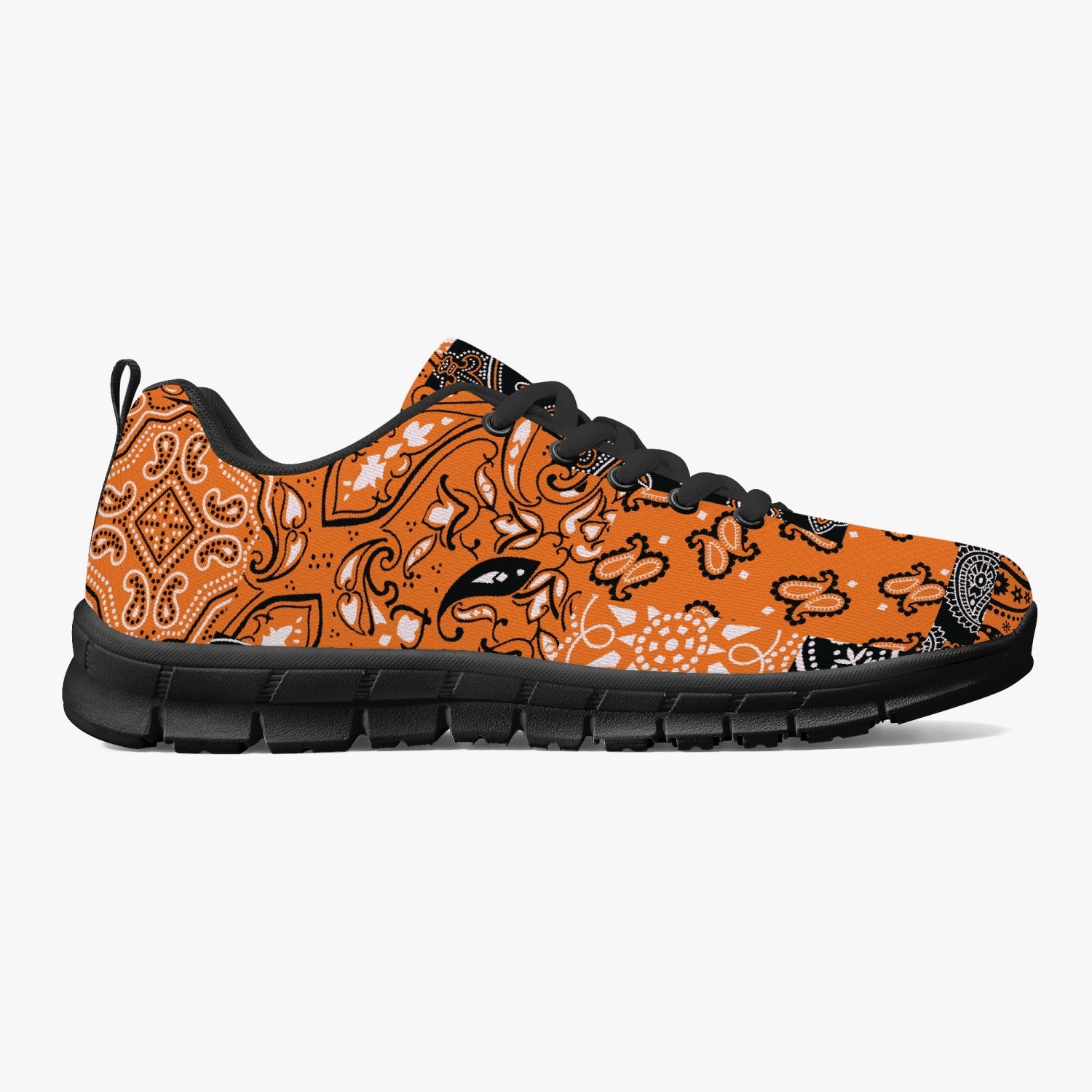 Orange Paisley Patchwork Sneakers