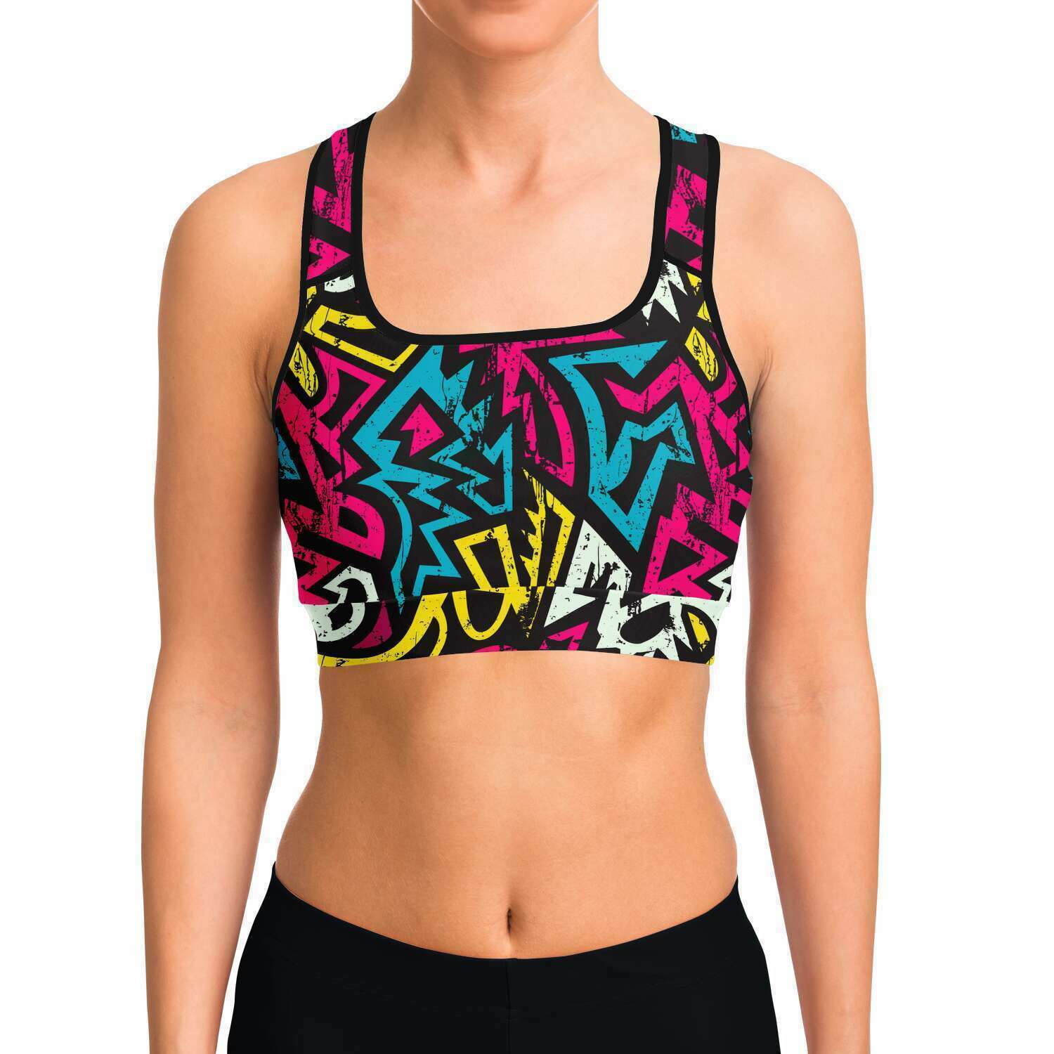 Tribal Graffiti Sports Bra