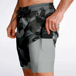Men's 2-in-1 M90 Black Midnight Marauders Modern Soldier Urban Warfare Camouflage Gym Shorts
