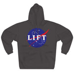 Dark Grey NASA LIFT Heavy Space Gym Workout Unisex Hoodie Front