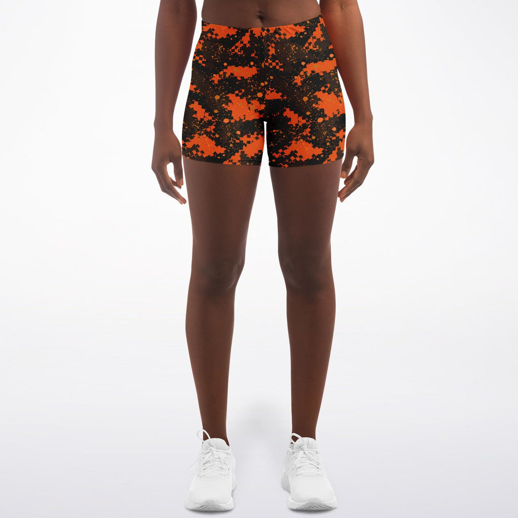 Orange Digital Camo Shorts