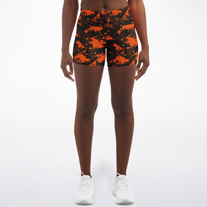 Orange Digital Camo Shorts