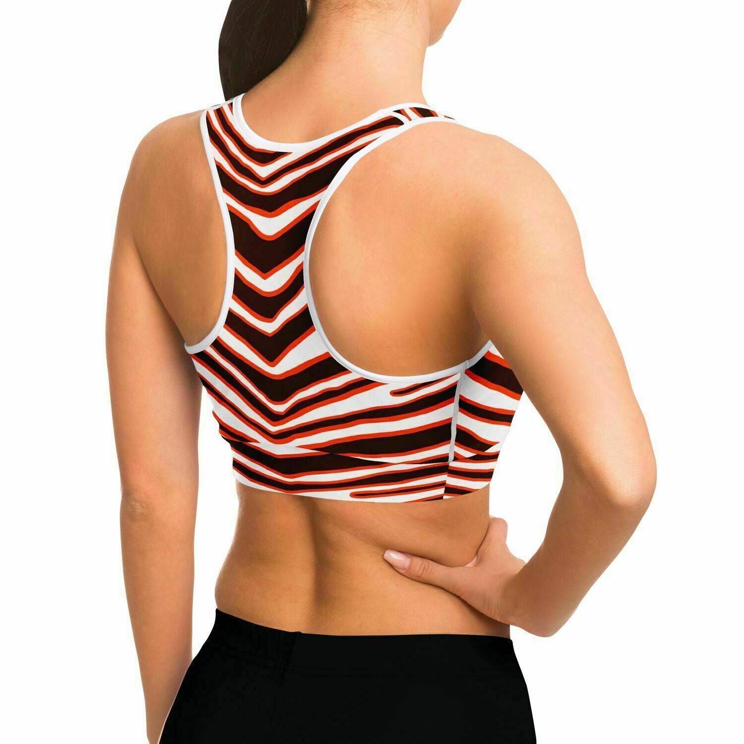 Cleveland Zebra Stripe Sports Bra