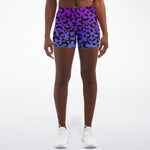 Purple Blue Leopard Shorts