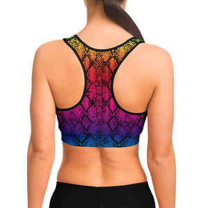 Rainbow Snakeskin Sports Bra