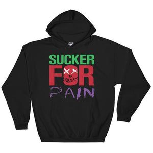 Black Joker Sucker For Pain Muscle Fitness Gym Workout Hoodie Front