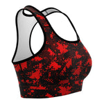 Women's Red Digital Camouflage Athletic Sports Bra Right