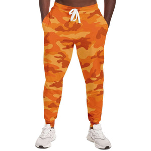 Unisex Orange Camouflage Athletic Joggers