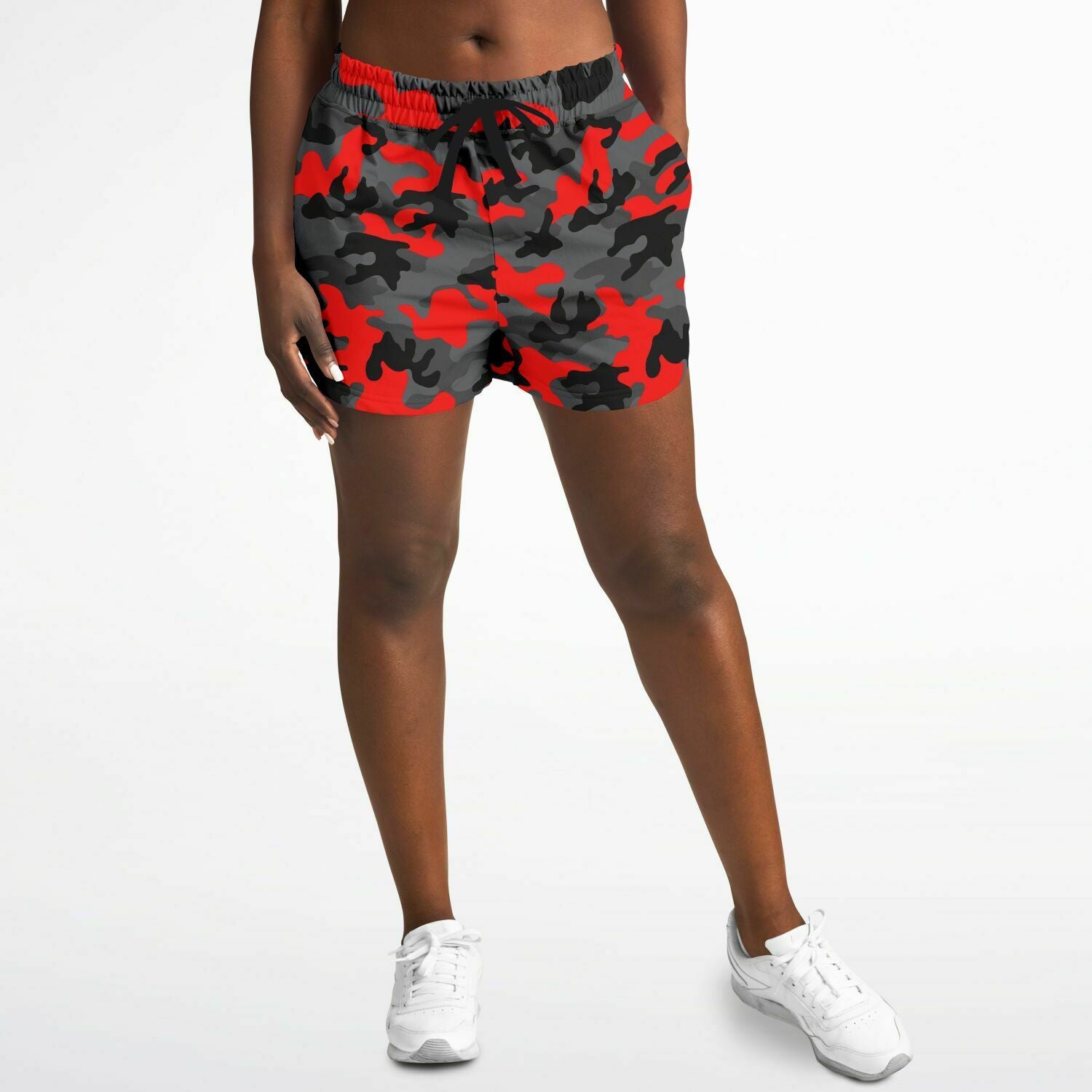 Black Red Camo Running Shorts