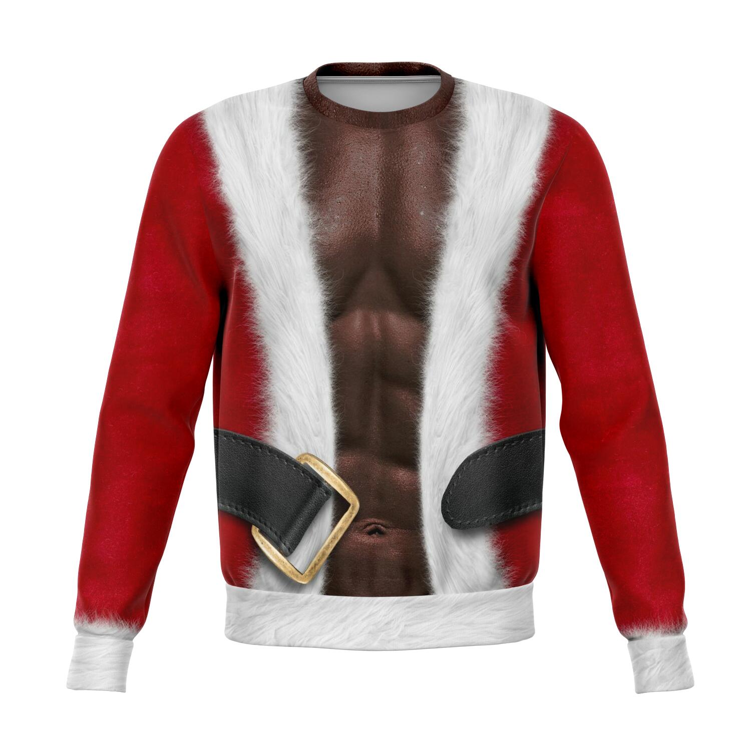 Men's Ripped Santa Claus Dark Christmas Holiday Sweater