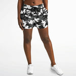 Black White Camo Running Shorts