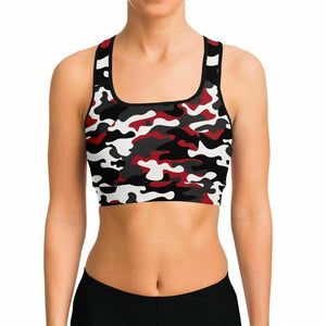 Urban Jungle Red Camo Sports Bra