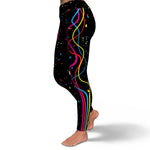 Women's High-waisted CMYK Color Splatter Yoga Leggings Left