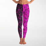 Women's Black Pink Paisley Bandana High-waisted Yoga Leggings