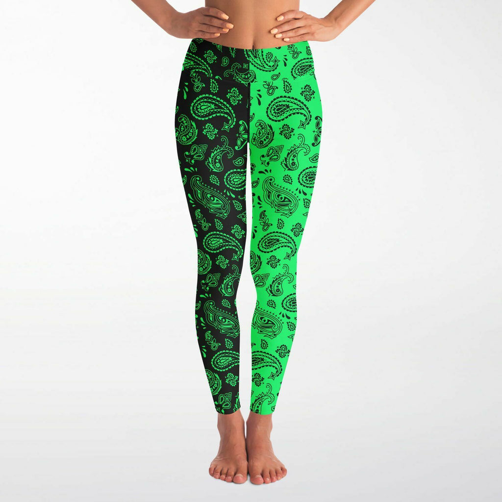 Mint Green Highlighter Paisley Leggings
