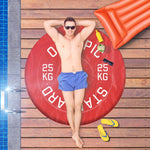 Red 25 Kilogram Olympic Barbell Powerlifting Plate Weight Beach Party Blanket Towel