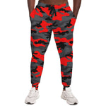 Unisex Red Camouflage Athletic Joggers