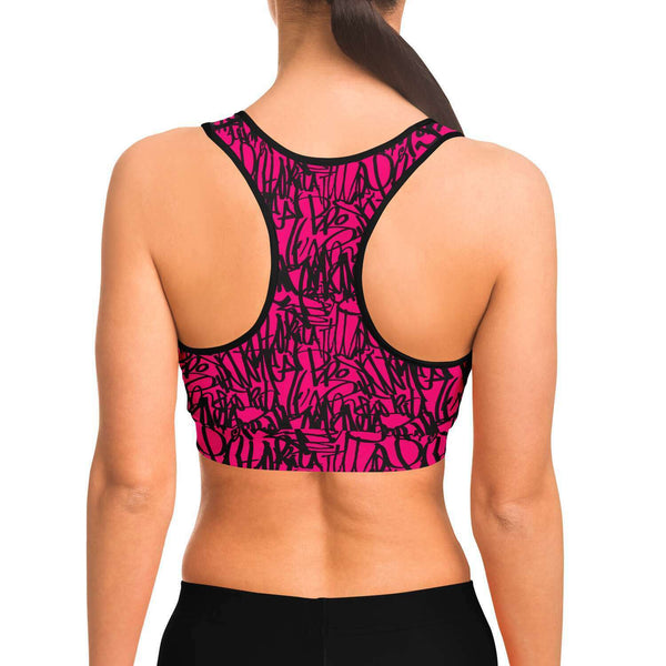 Justice Girls Pink & Black Palm Trees Athletic 2-Pack Sports Bra Active  Wear 36