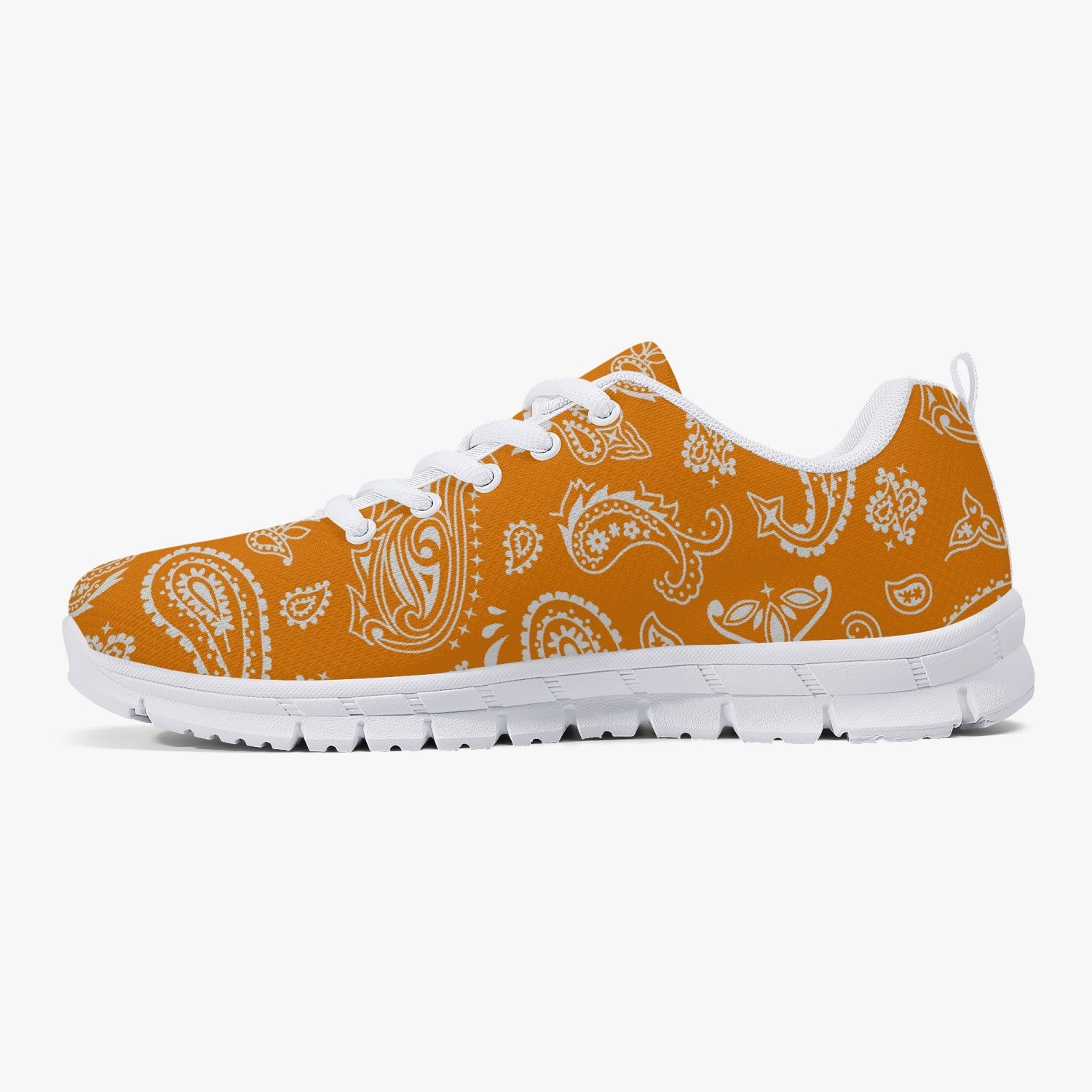 Orange White Paisley Sneakers