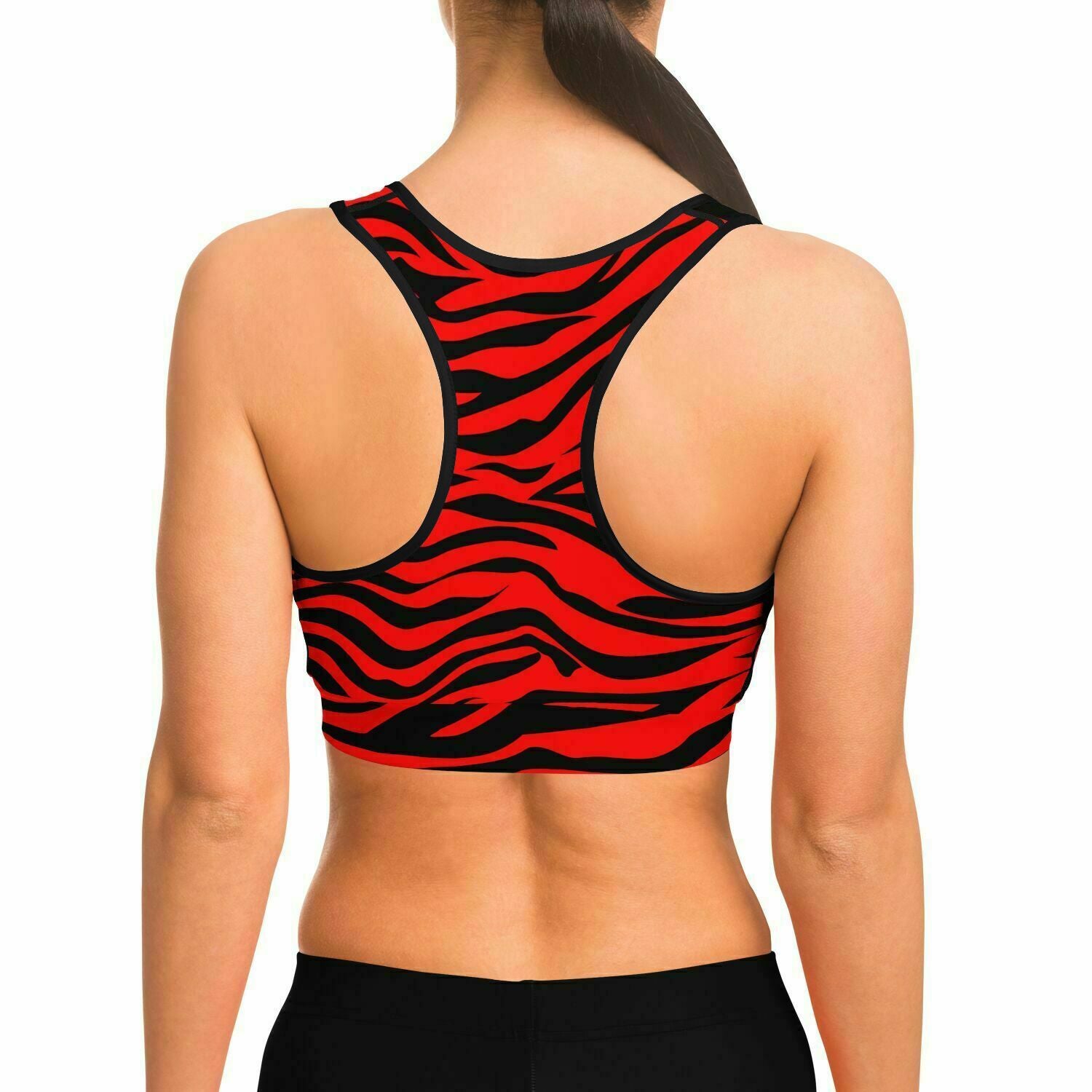 Red Eye Of The Tiger Sports Bra