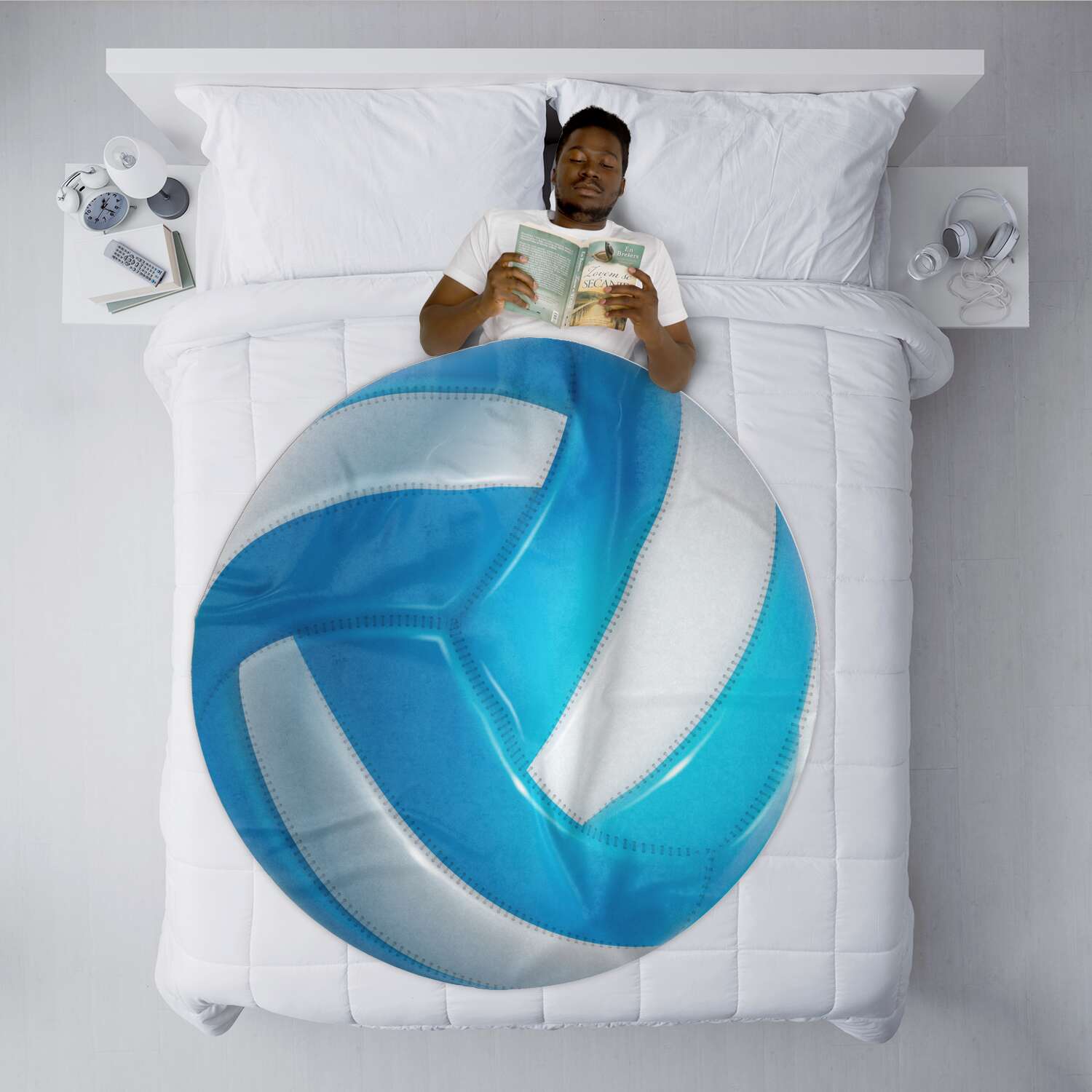 Light Blue Volleyball Winter Blanket