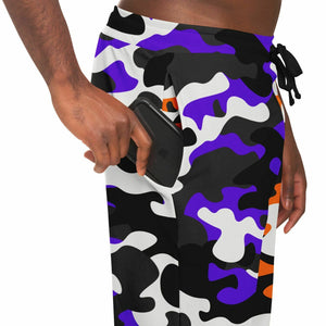 Urban Jungle Contrast Purple Orange Camo Joggers