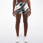 Women's Mid-rise Winter Brush Camouflage Athletic Booty Shorts