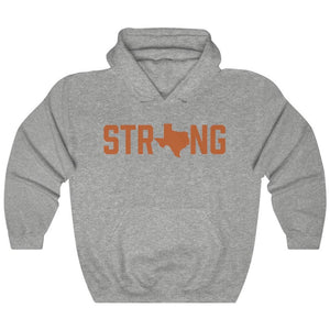 Orange Heather Grey Texas State Strong Gym Fitness Weightlifting Powerlifting CrossFit Muscle Hoodie