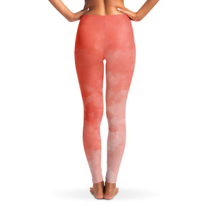 Women's Orange Creamsicle Tequila Sunset Tie-Dye Mid-rise Yoga Leggings Back