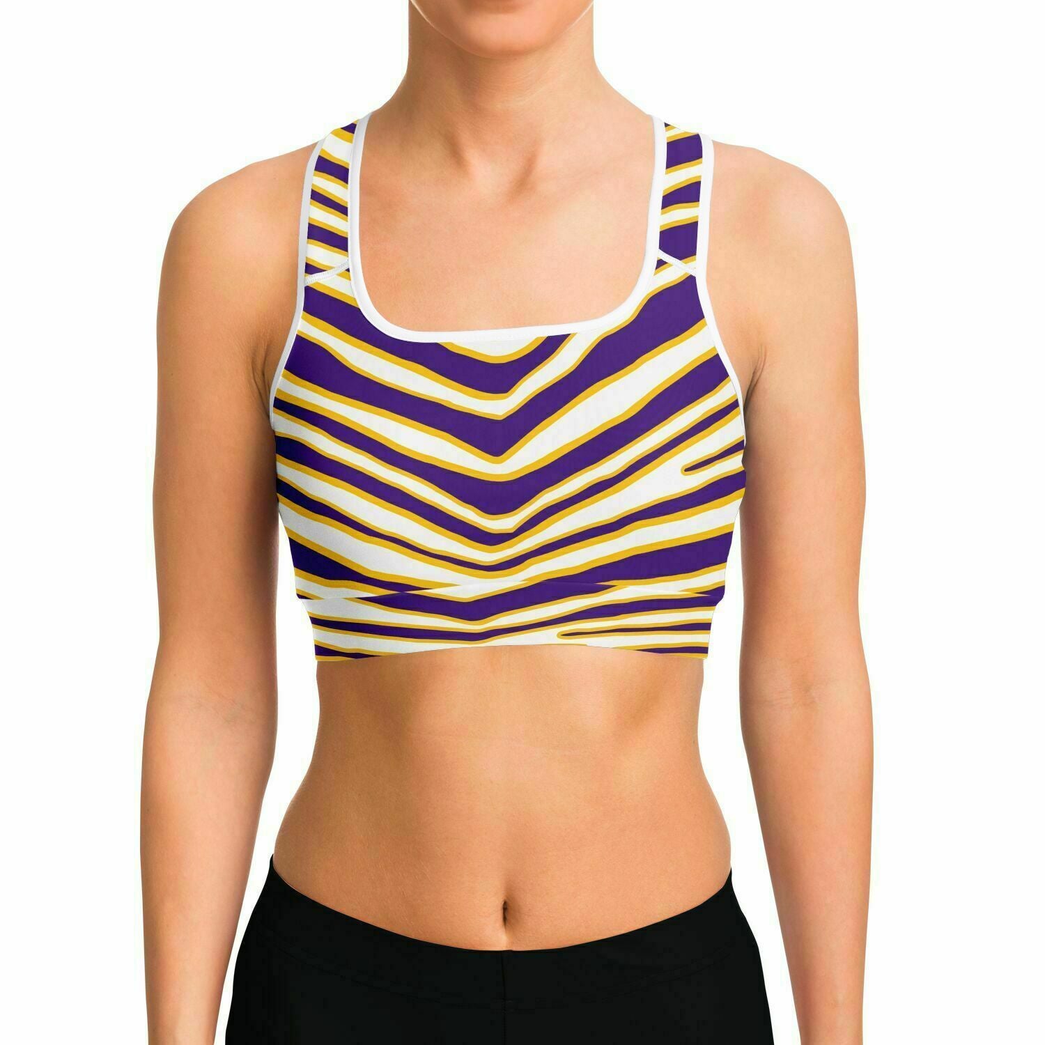 Minnesota Zebra Stripe Sports Bra