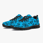 Women's Blue Black Paisley Bandana Gym Workout Running Sneakers Overview
