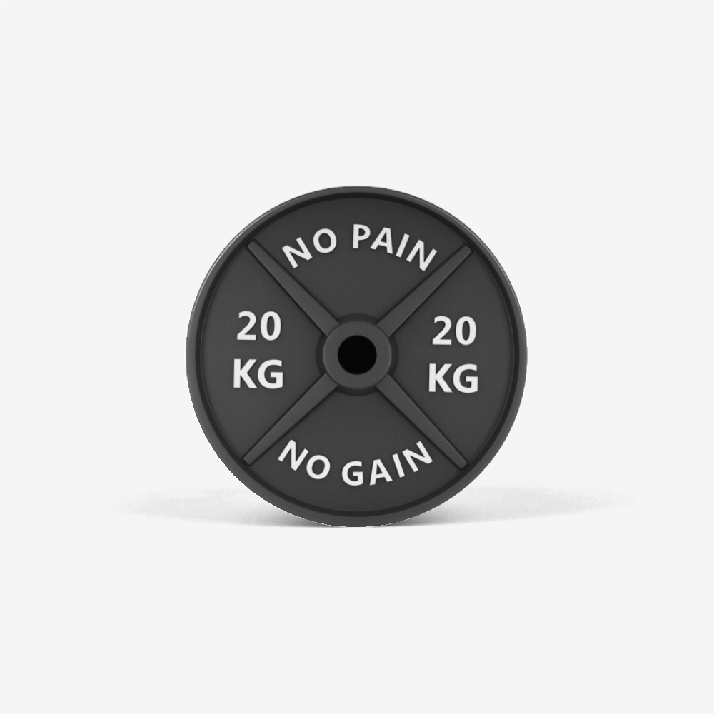 Old School No Pain No Gain 20 KG Iron Weight Lift Heavy Popsocket Front