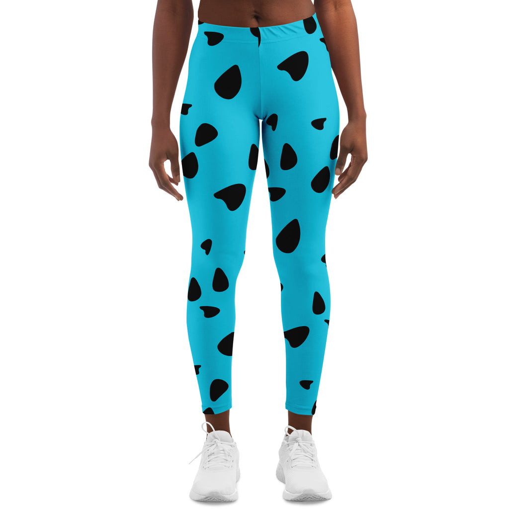 Women's Blue Betty Primitive Cave Woman Cartoon Mid-rise Yoga Leggings