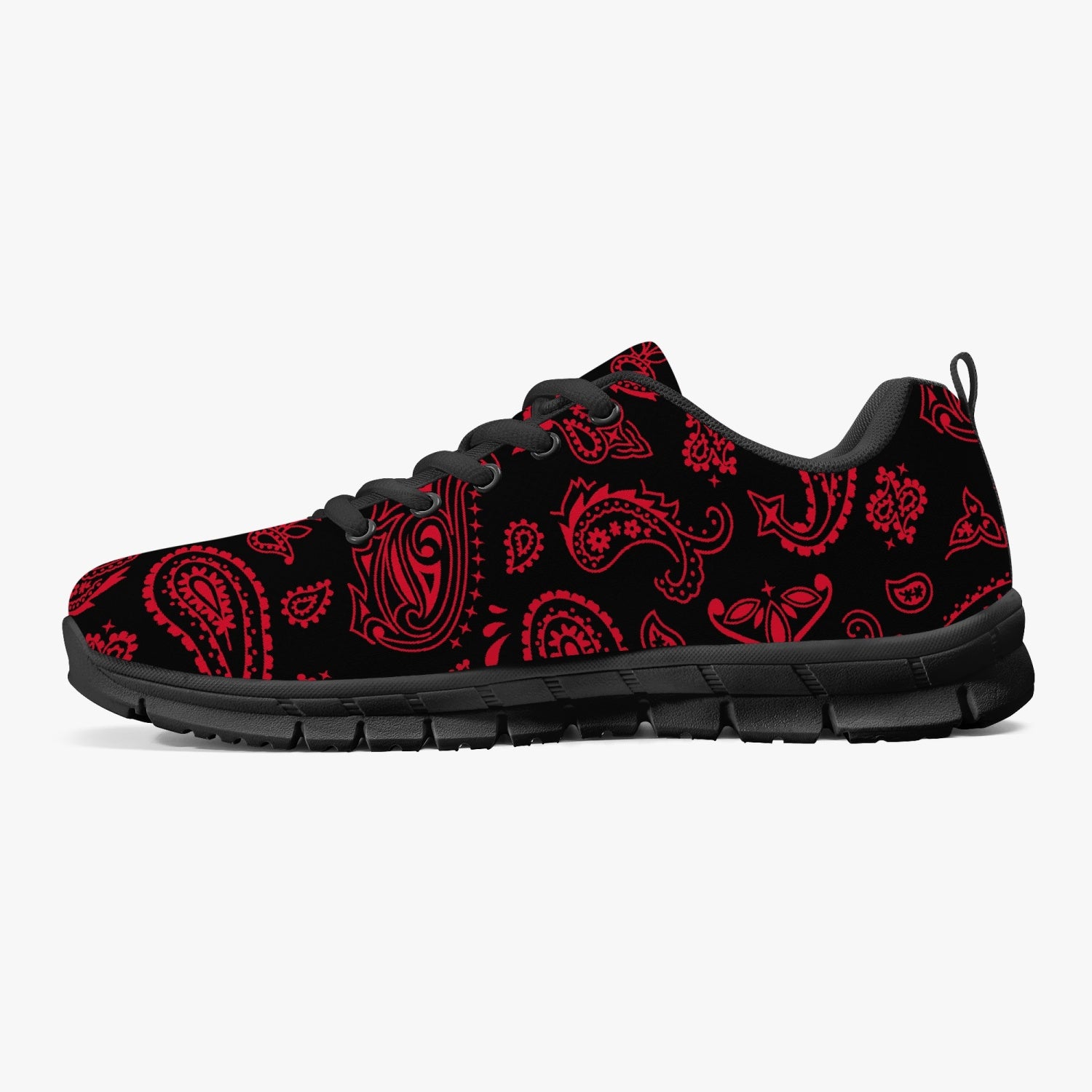 Half Black Red Paisley Sneakers